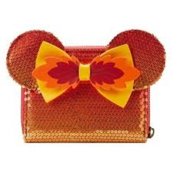 Loungefly Minnie Mouse Fall Sequin Wallet - Picture 2 of 4